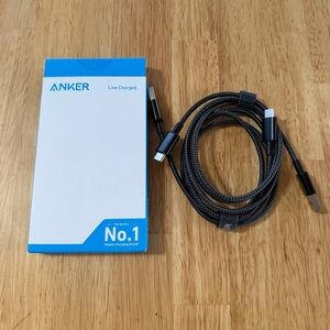 Anker Black Braided USB-A to USB-C Cable Box Qty 2 - 3ft Cables